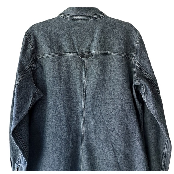 DULUTH TRADING CO | NWOT LONG DENIM JACKET CHORE UTILITY SNAP FRONT | LARGE - Picture 9 of 13